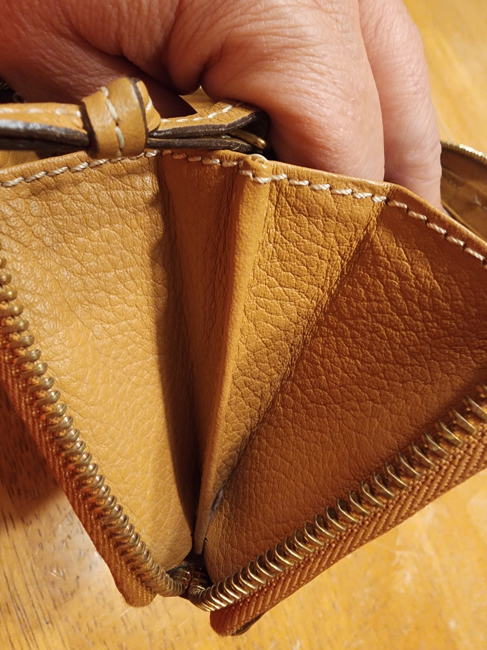 tan Chloé Marcie grained calfskin long zip-around wallet - Picture 14 of 16